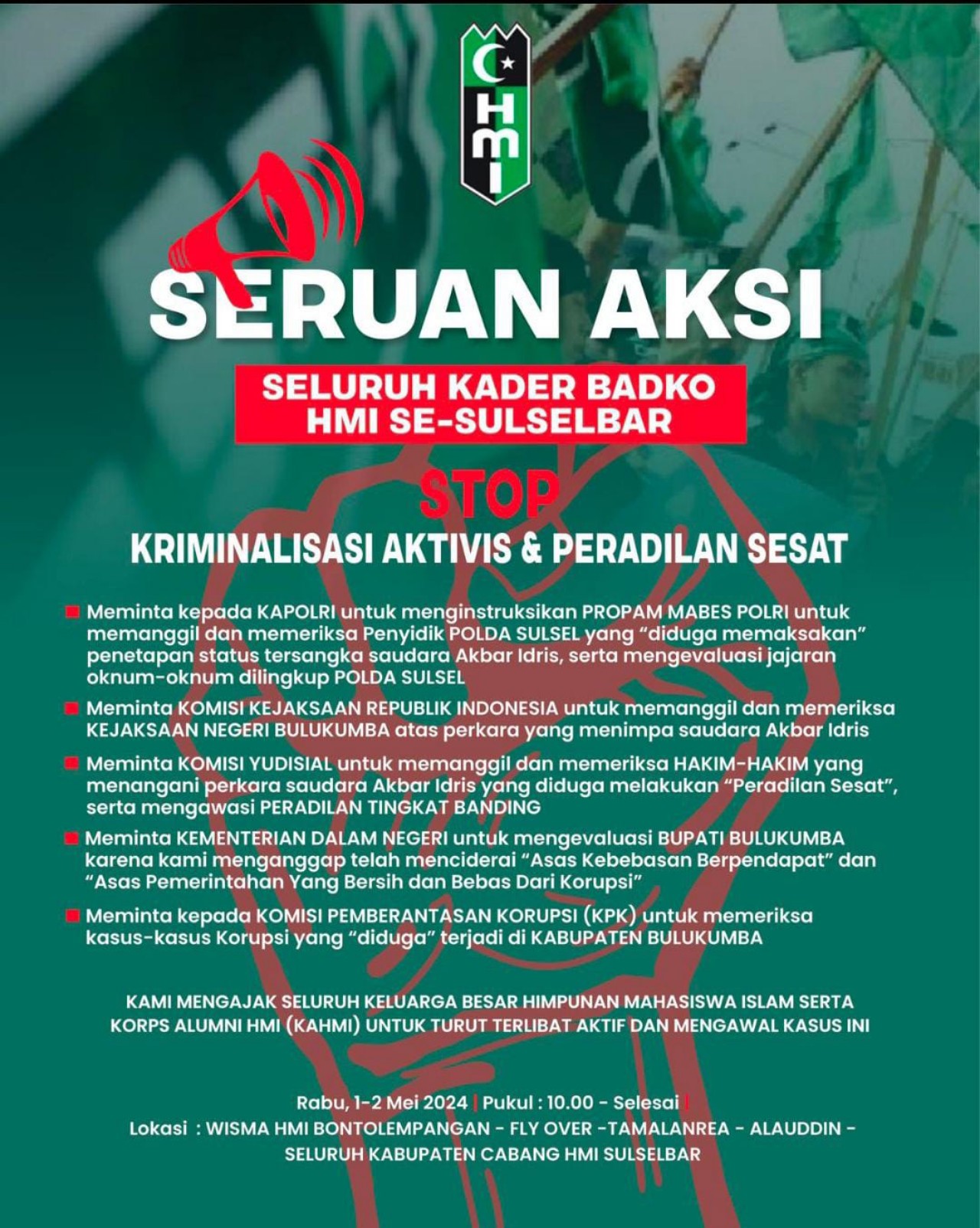 Alert! 1-2 Mei 2024 Ada Demo Besar-Besaran di Makassar, Waspada Macet!