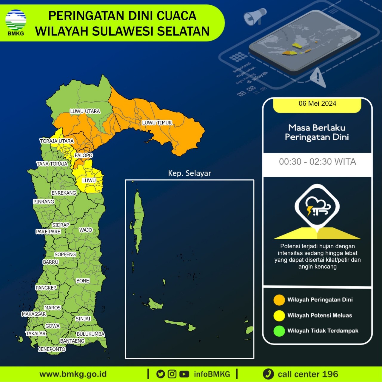 Tetap Waspada: Berikut Prakiraan Cuaca Senin 6 Mei Untuk Wilayah Sulawesi Selatan dan Sekitarnya