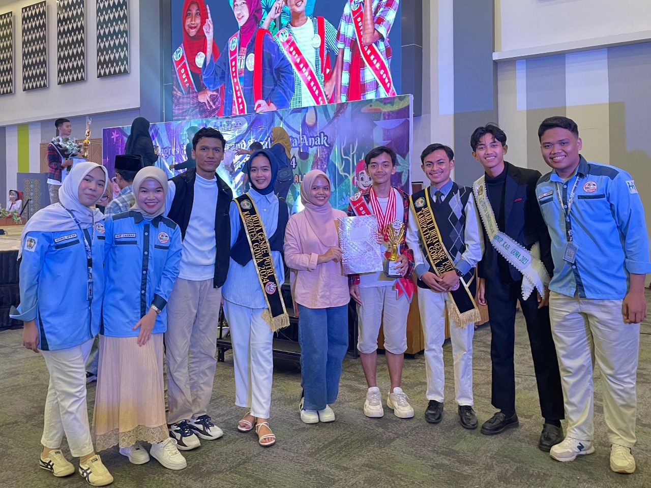 Wakil Pattallassang, Muqaddimal Mukrimin Juara Best Social Media dan Top 3 Putra Duta Anak Gowa 2024
