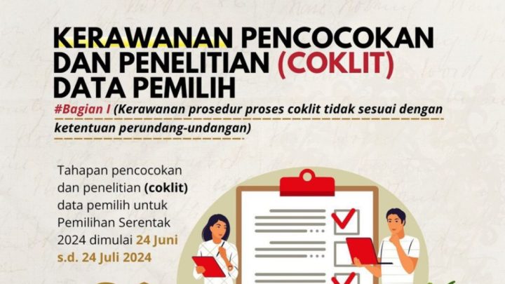 Intip Kerawanan Pencocokan dan Penelitian Data Pemilih Pilkada Serentak 2024 Intip Kerawanan
