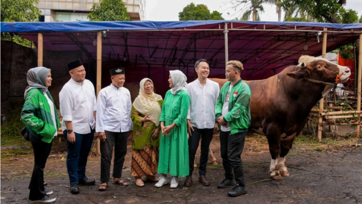 Grab dan OVO Sumbang Empat Sapi Limosin dan Puluhan Kambing untuk Masyarakat dan Mitra Pengemudi grab berkurban
