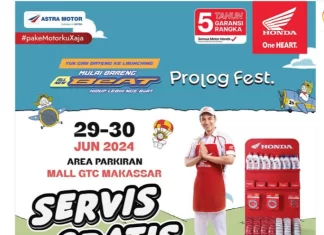 Service Motor Gratis Bareng Astra Motor Sulsel di Kawasan Prolog Fest 2024