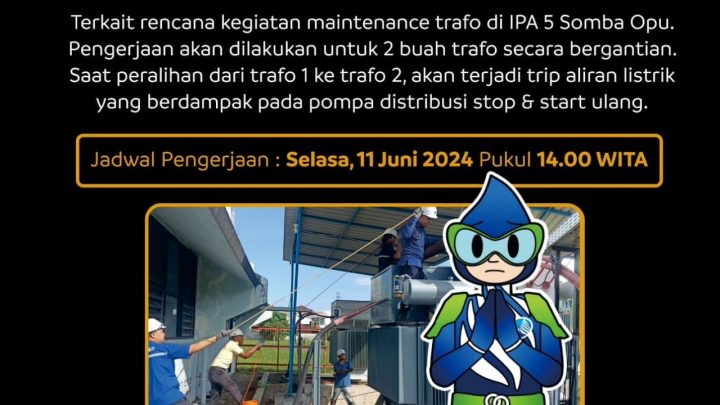 PDAM Makassar Akan Lakukan Pengerjaan 2 Buah Trafo Secara Bergantian, 8 Kecamatan Terdampak pdam makassar
