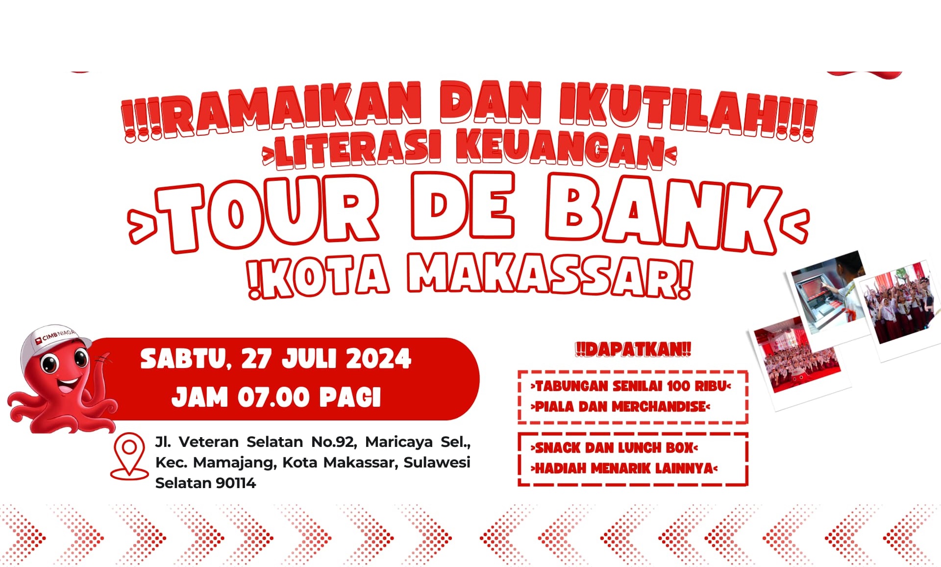 CIMB Niaga Lakukan Literasi Keuangan Tour de Bank Bagi Ratusan Anak SD di Makassar