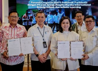 Poltekpar Makassar Tanda Tangan MoU dengan Lion Group, Martha Tilaar dan Infinite Learning