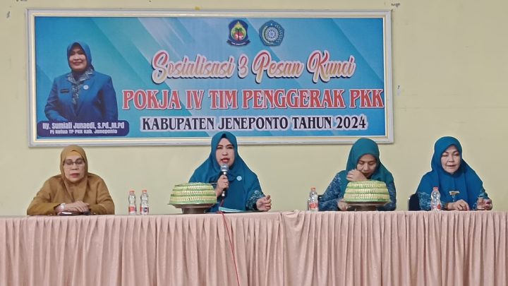 Pj Ketua TP PKK Jeneponto Buka Sosialisasi 3 Pesan Kunci Percepatan Penurunan Stunting Pj Ketua TP PKK