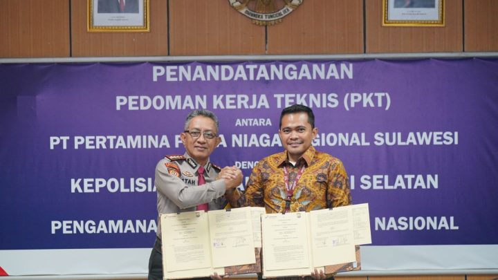 Pertamina Patra Niaga Sulawesi dan Polda Sulsel Lakukan Penandatanganan Kerjasama pertamina patra niaga sulawesi