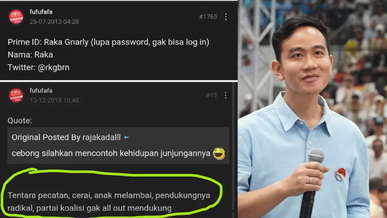 Heboh Akun Fufufafa yang Hina Keluarga Prabowo Dikaitkan dengan Gibran Rakabuming