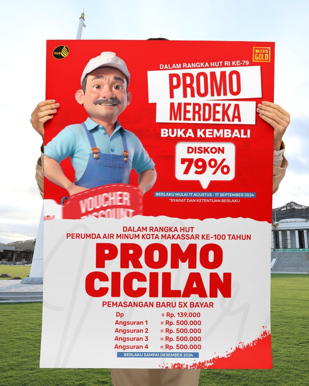 Sambut HUT RI Ke-79, PDAM Makassar Luncurkan Promo Merdeka