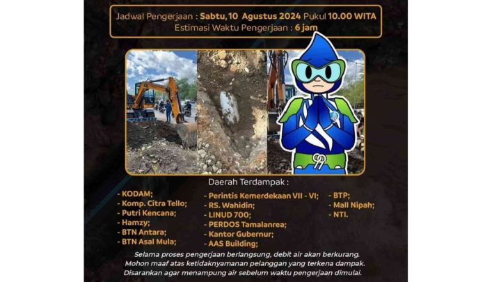 Ada Pengerjaan Dinas PU, PDAM Makassar Akan Relokasi Pipa di Tamalanrea Dinas PU