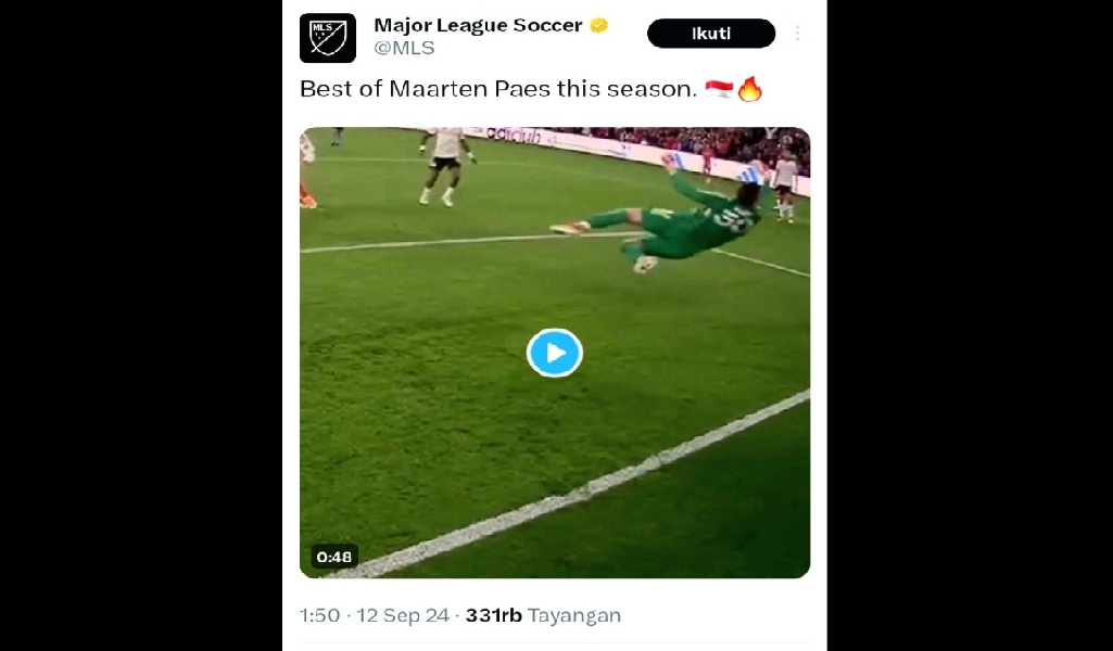 Heboh, Akun Medsos MLS Posting Video Penyelamatan Kiper Timnas Indonesia