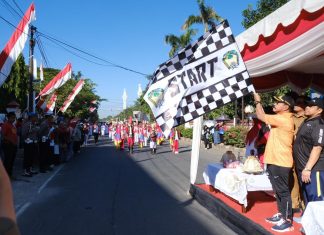 Sambut HUT RI Ke-79, Pulutan Tim Ramaikan Gerak Jalan SKPD dan Ormas di Gowa