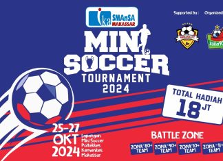Sepuluh Legenda PSM Ramaikan Turnamen Mini Soccer IKA Smansa Makassar