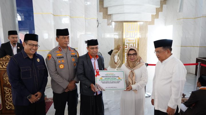 Yayasan Hadji Kalla Beri Bantuan Sound System Untuk Masjid Kubah 99 Asmaul Husna, Penyerahan Dihadiri JK Yayasan Hadji Kalla
