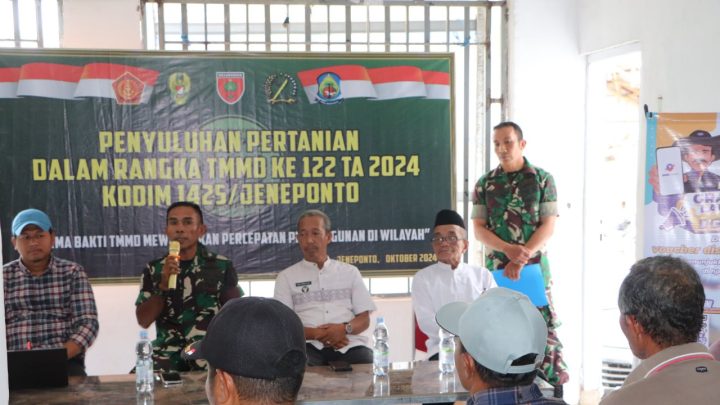 Satgas TMMD 122 Kodim 1425 Jeneponto Gandeng DGW Makassar, Gelar Penyuluhan Pertanian Satgas TMMD 122