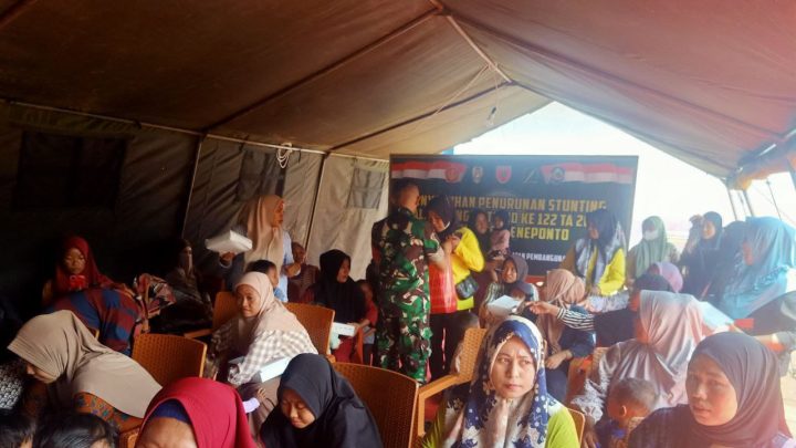 Satgas TMMD 122 Kodim 1425 Jeneponto Gelar Penyuluhan Penurunan Angka Stunting Satgas TMMD