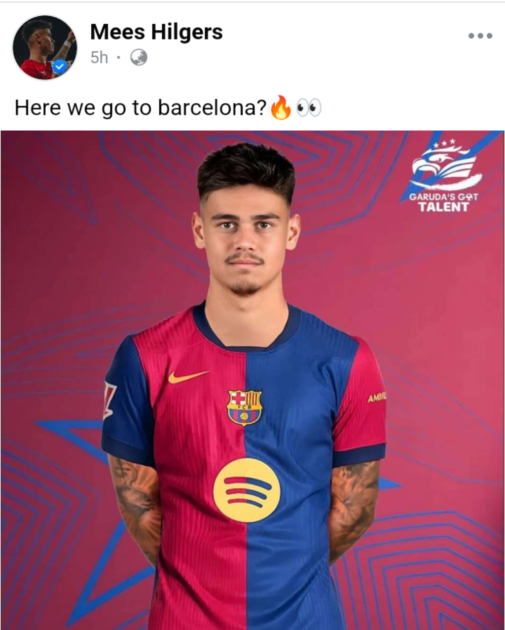 Heboh, Bek Timnas Indonesia Berseragam Klub Raksasa Spanyol Barcelona