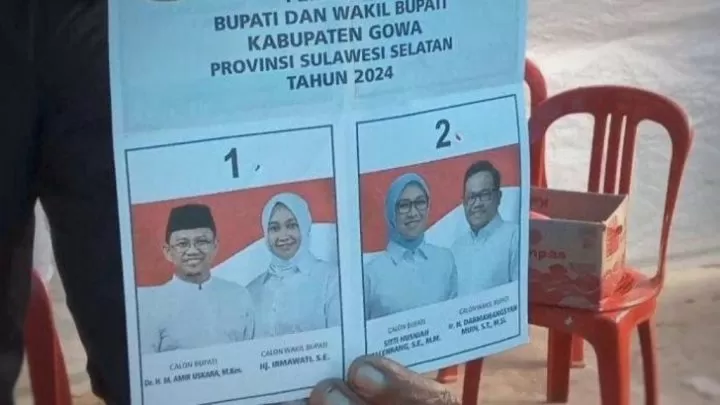 Viral di Medsos, Surat Suara Tercoblos Ditemukan di Gowa pilkada gowa