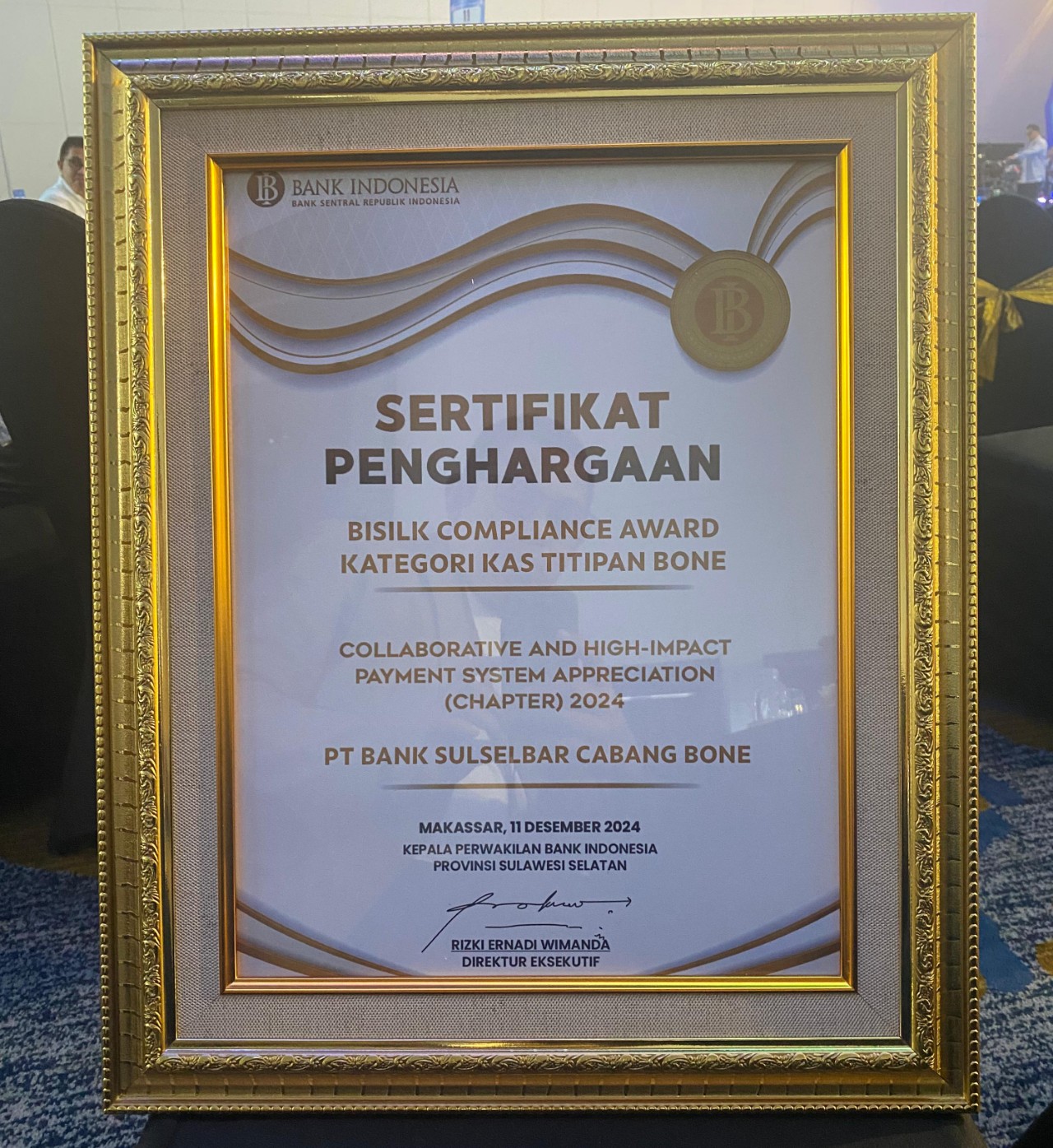 Bank Sulselbar Raih Sejumlah Penghargaan dari Bank Indonesia