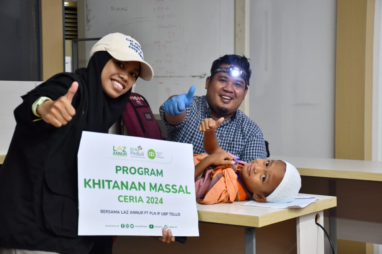 PLN IP UBP Tello Gelar Sunnatan Massal, Kolaborasi Laz Annur dan IZI Sulsel