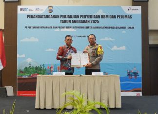 Pertamina Patra Niaga dan Polda Sulawesi Tengah Teken Perjanjian Penyediaan BBM dan Pelumas Anggaran 2025