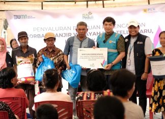 Dukung Upaya Pengentasan Kemiskinan, PLN IP UBP Tello Salurkan Bantuan Sembako Pada Korban Banjir