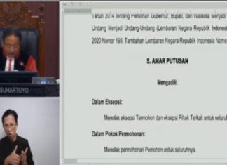 Mahkamah Konstitusi Tolak Seluruh Permohonan Pemohon PHPU Pilkada Jeneponto