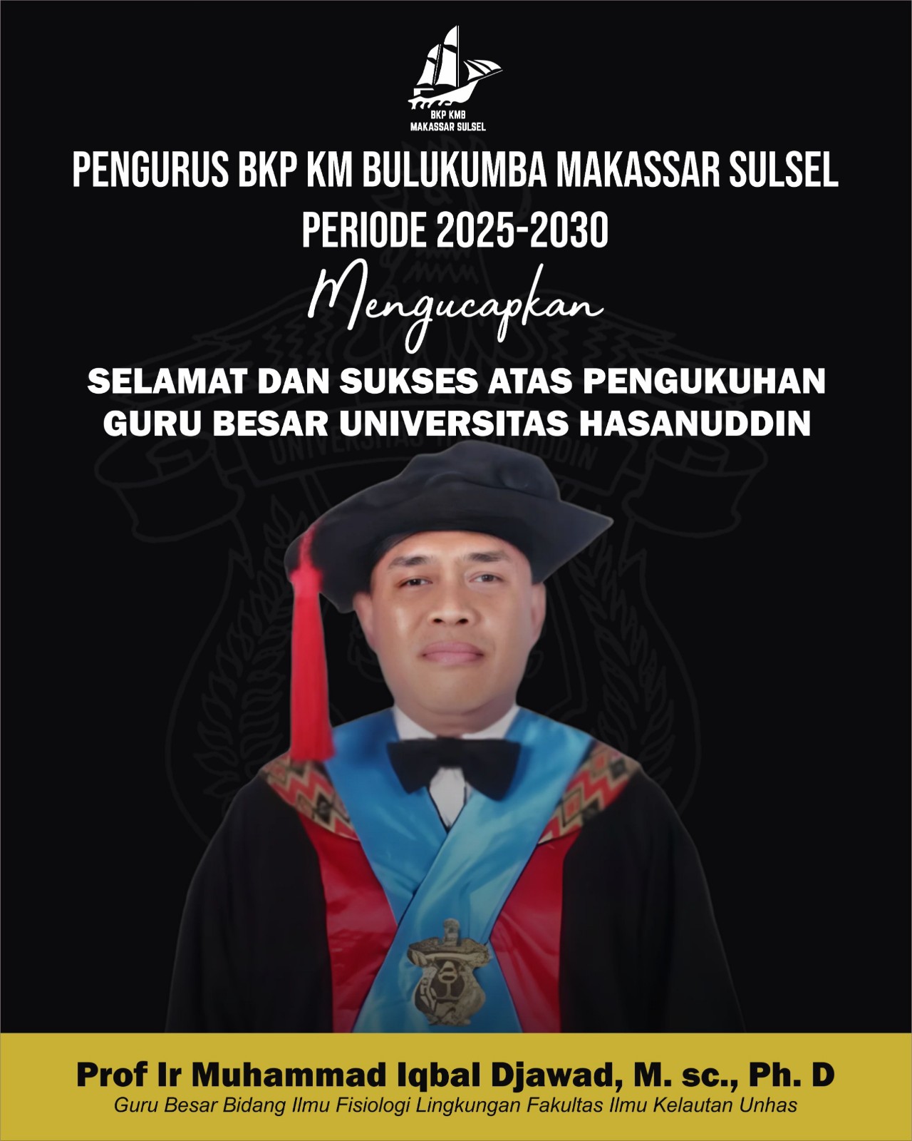 Muhammad Iqbal Djawad Raih Gelar Guru Besar Bidang Ilmu Fisiologi Lingkungan Unhas