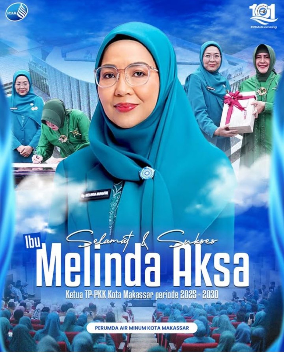 PDAM Makassar Ucapkan Selamat Atas Pelantikan Melinda Aksa Sebagai Ketua TP PKK Kota Makassar