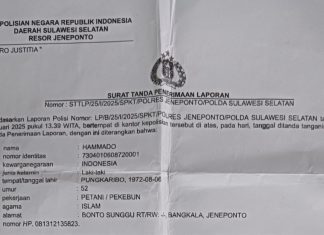 Polres Jeneponto Diduga Tebang Pilih Tangani Kasus Penganiayaan, Terduga Pelaku Masih Bebas