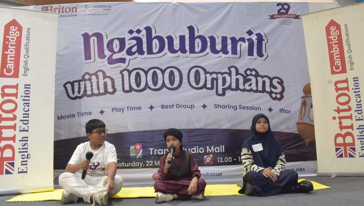 Berbagi Kebahagiaan, Briton Ajak 1.000 Anak Yatim Nonton Bareng dan Ngabuburit