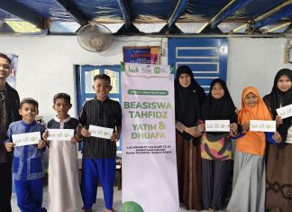 Berbagi Berkah Ramadhan, Laz Annur PLN IP UBP Tello dan IZI Sulsel Salurkan Beasiswa Tahfiz Yatim Duafa