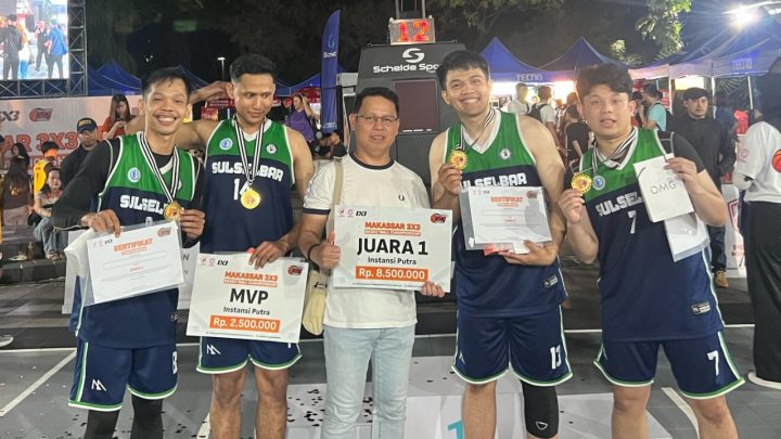 Tim Basket Bank Sulselbar Juara Pertama Makassar 3X3 Basketball Championship 2025 Tim Basket Bank Sulselbar