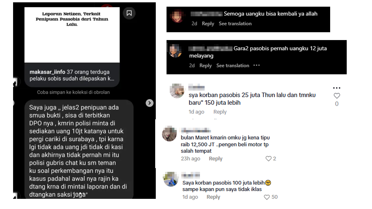 Korban-korban Penipuan Pasobis Muncul di Medsos Setelah 37 Pelaku Dibebaskan