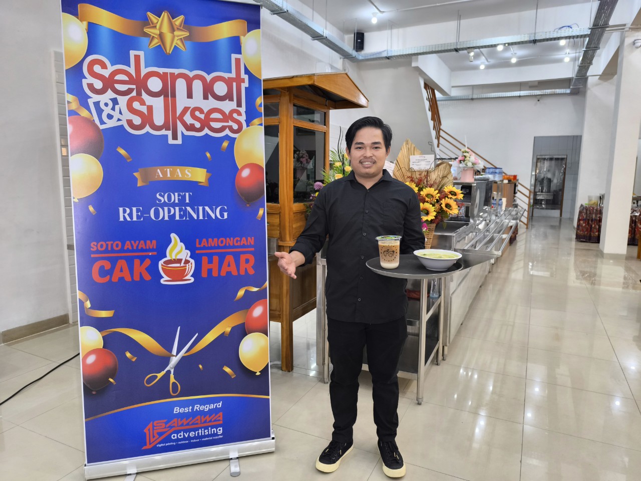 Re-Opening Soto Ayam Lamongan CAK HAR Cabang Andi Djemma Makassar, Ada Diskon Hingga 30 Persen