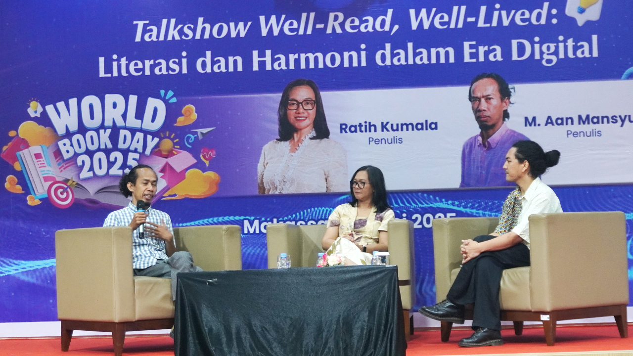 Ratih Kumala dan Aan Mansyur Jadi Pembicara Talkshow Hari Buku Dunia BI Sulsel: Well-Read, Well-Lived