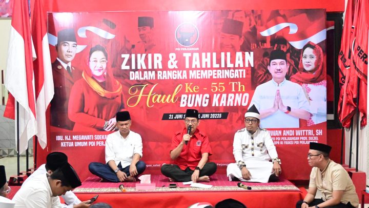 DPD PDI Perjuangan Sulsel dan Ratusan Anak Panti Asuhan Gelar Zikir dan Tahlilan dalam Rangka Haul Bung Karno ke-55 Tahun PDIP