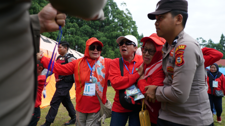 PT Vale Simulasi Rencana Tindak Darurat Bendungan Seri Sungai Larona di Malili SImulasi