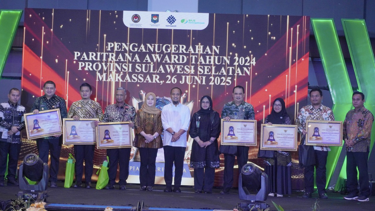 Paritrana Award 2024 Tingkat Sulsel, BPJS Ketenagakerjaan: Selamat Kepada Seluruh Pemenang