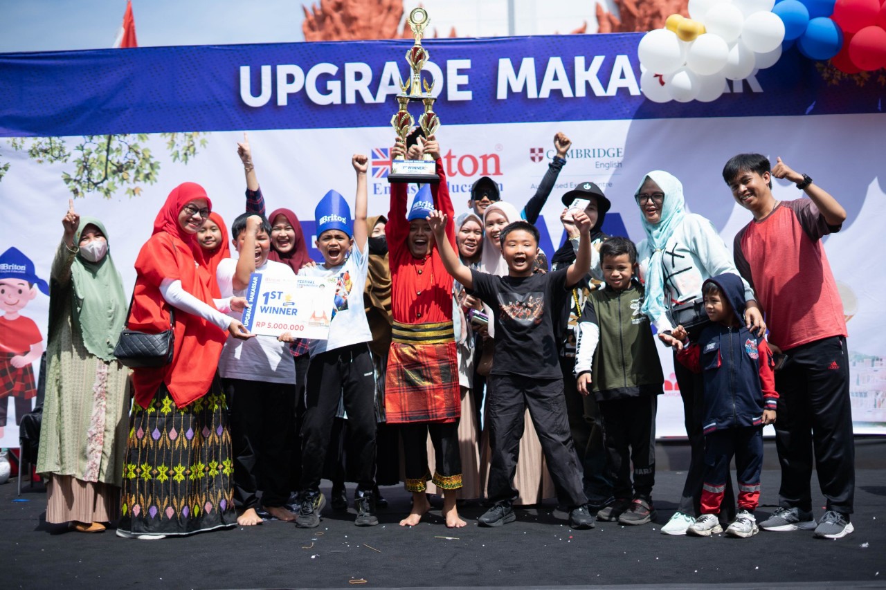 Briton English Education Sukses Gelar Festival Gandrang Bulo Antar SD se Kota Makassar