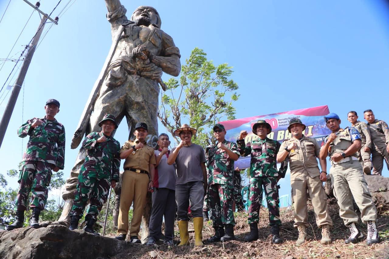Di Inisiasi Kodim 1425 Jeneponto, Patung Makkasau yang Puluhan Tahun Terbengkalai, Bersinar Jelang HUT ke-80 RI