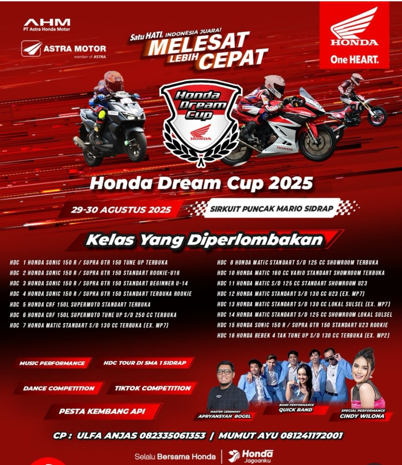 Asmo Sulsel Hadirkan Ragam Hiburan dan Promo Spesial Saat Honda Dream Cup 2025 di Sidrap