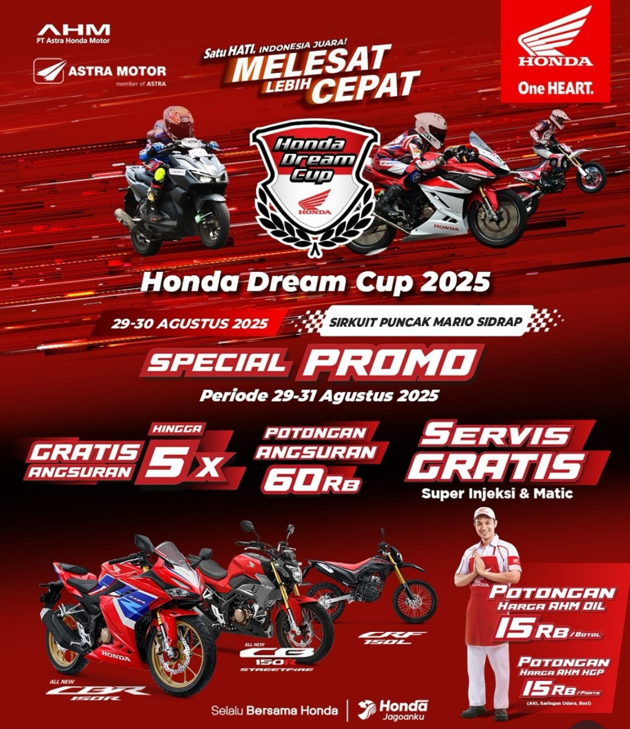 Asmo Sulsel Hadirkan Ragam Hiburan dan Promo Spesial Saat Honda Dream Cup 2025 di Sidrap