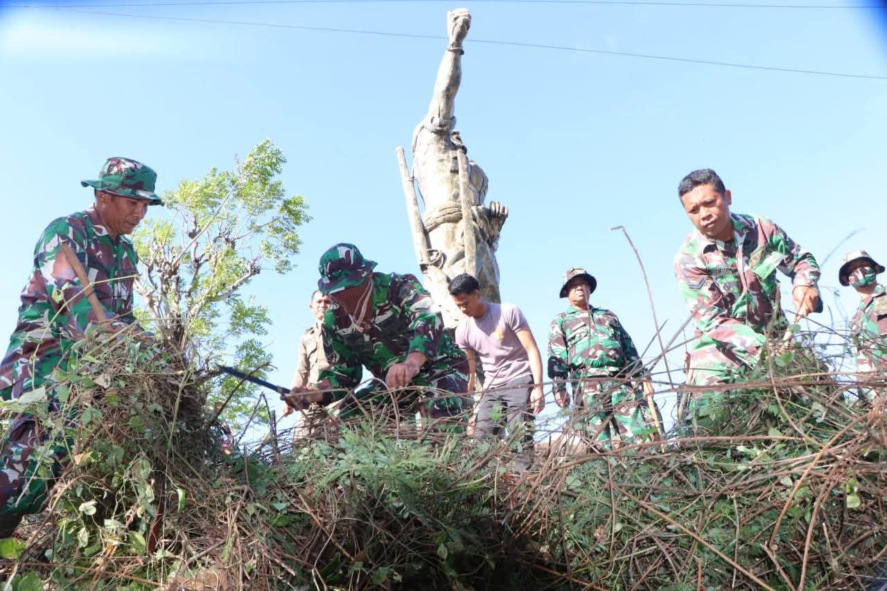 Di Inisiasi Kodim 1425 Jeneponto, Patung Makkasau yang Puluhan Tahun Terbengkalai, Bersinar Jelang HUT ke-80 RI