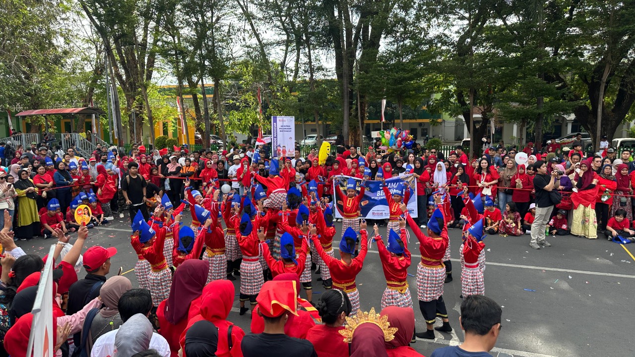 Briton English Education Sukses Gelar Festival Gandrang Bulo Antar SD se Kota Makassar