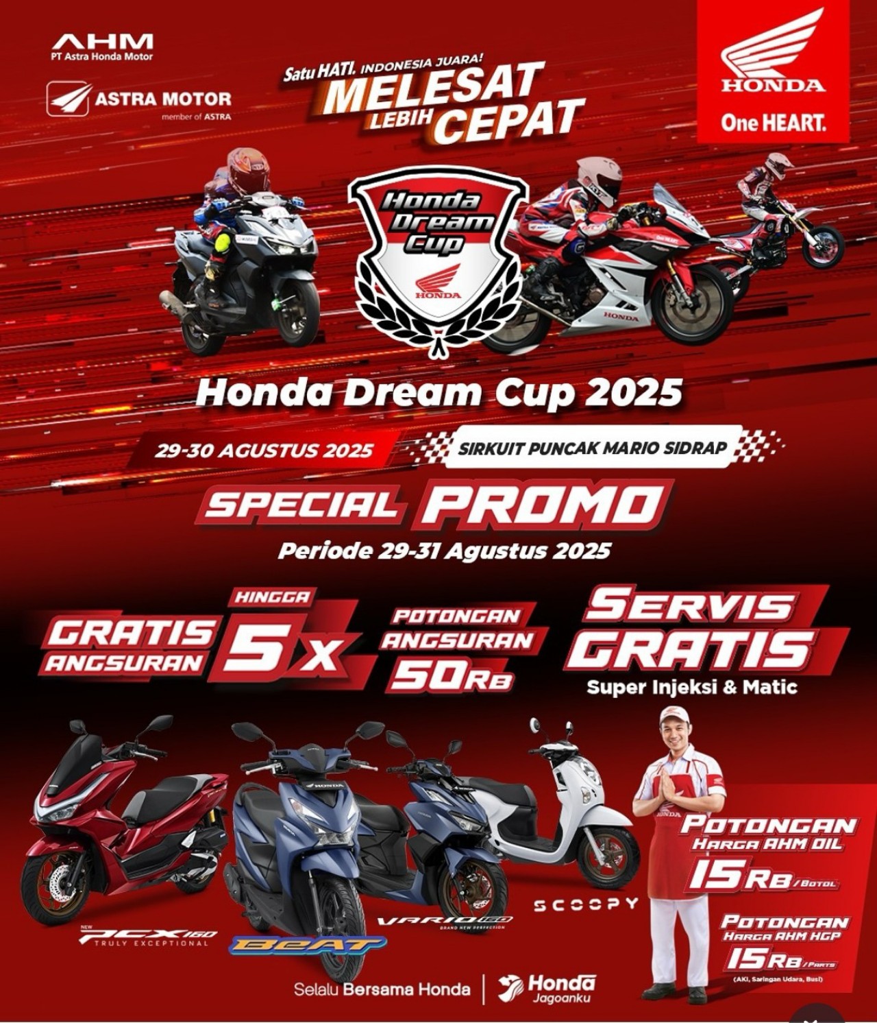 Asmo Sulsel Hadirkan Ragam Hiburan dan Promo Spesial Saat Honda Dream Cup 2025 di Sidrap