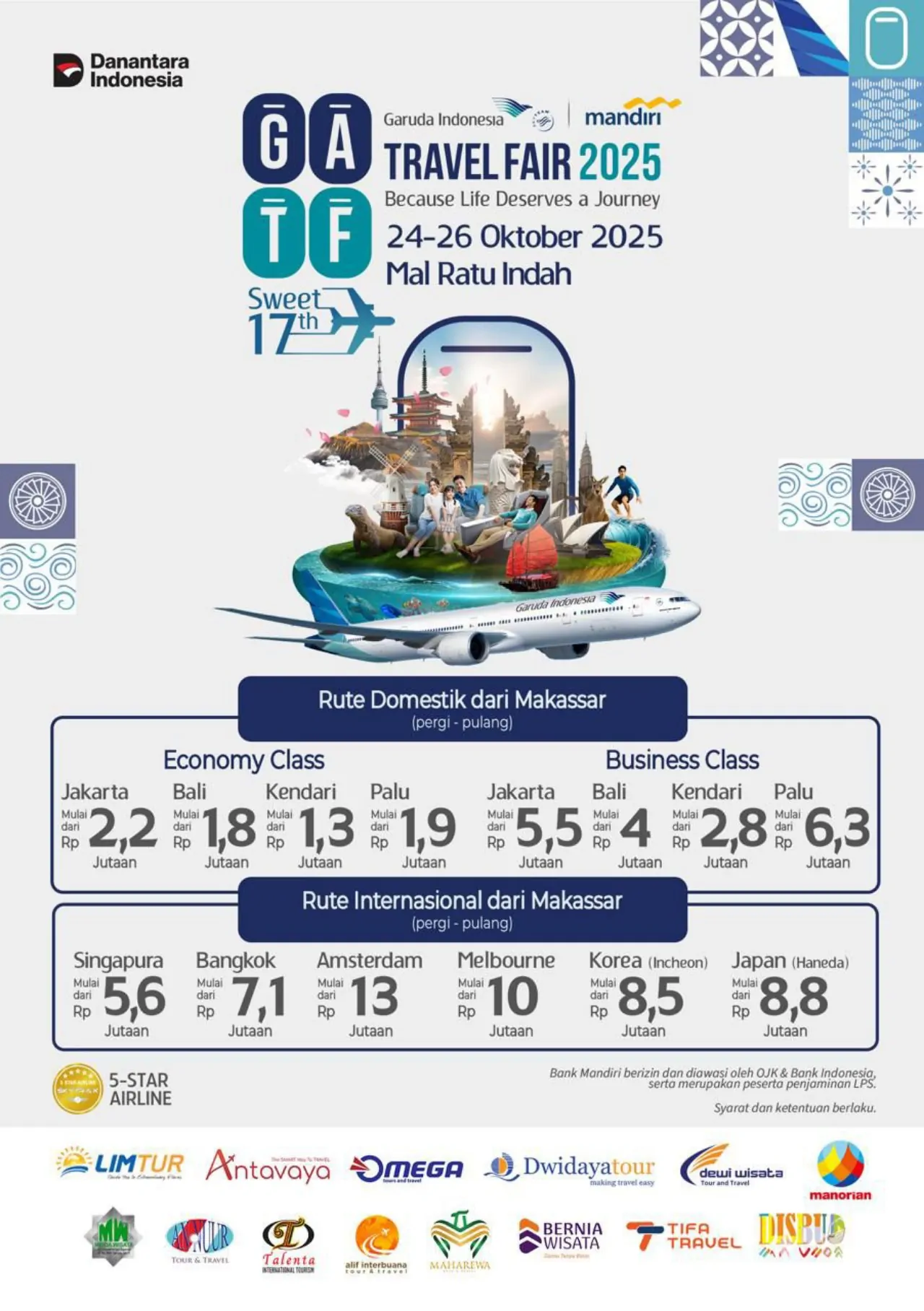 Gandeng Bank Mandiri, Garuda Indonesia Travel Fair 2025 Kembali Digelar di Makassar