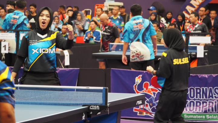 Tim Tenis Meja Beregu Putri Sulsel Melaju ke 8 Besar PORNAS Korpri XVII 2025 Pemprov sulsel