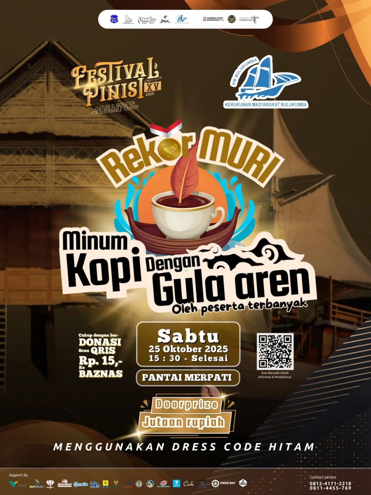 Donor Darah Meriahkan Rekor MURI Minum Kopi Gula Aren Terbanyak, KM Bulukumba Ajak Tebar Kepedulian