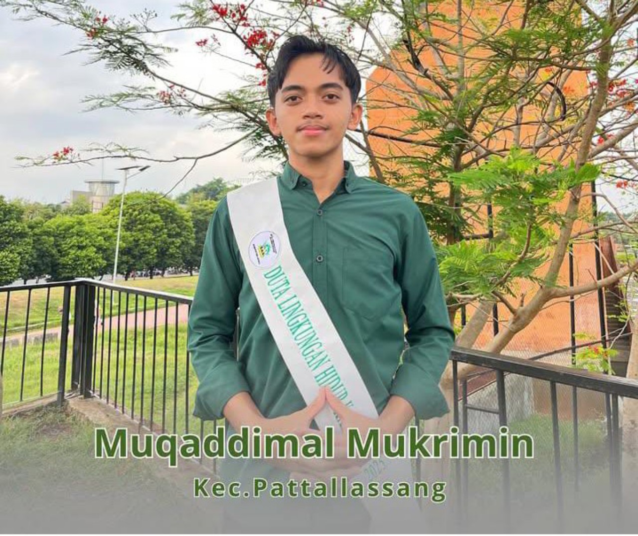Wakil Pattallassang Muqaddimal Mukrimin Sabet Runner-Up 1 Duta Lingkungan Hidup Gowa 2025
